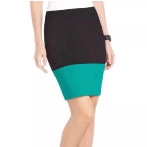 BCBGMAXAZRIA "Scarlett" Skirt Teal/Black - Picture 1 of 4